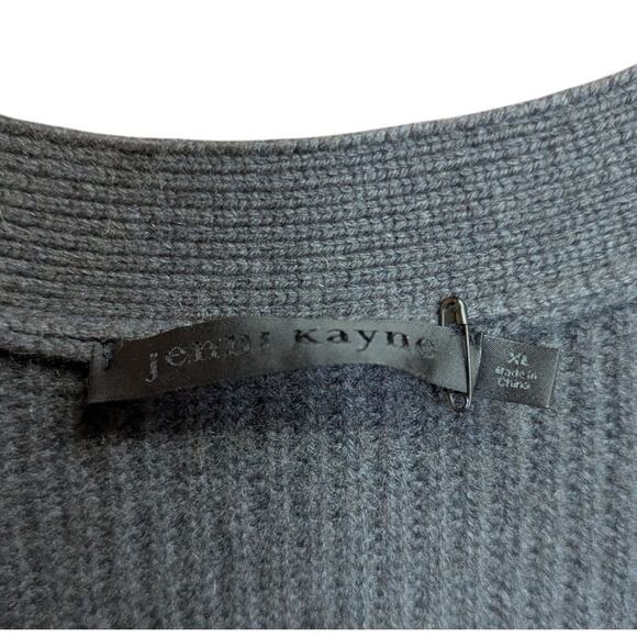 Jenni Kayne Dark Charcoal Cocoon Cashmere Cardigan Sweater XL Oversized Knit - Picture 3 of 5